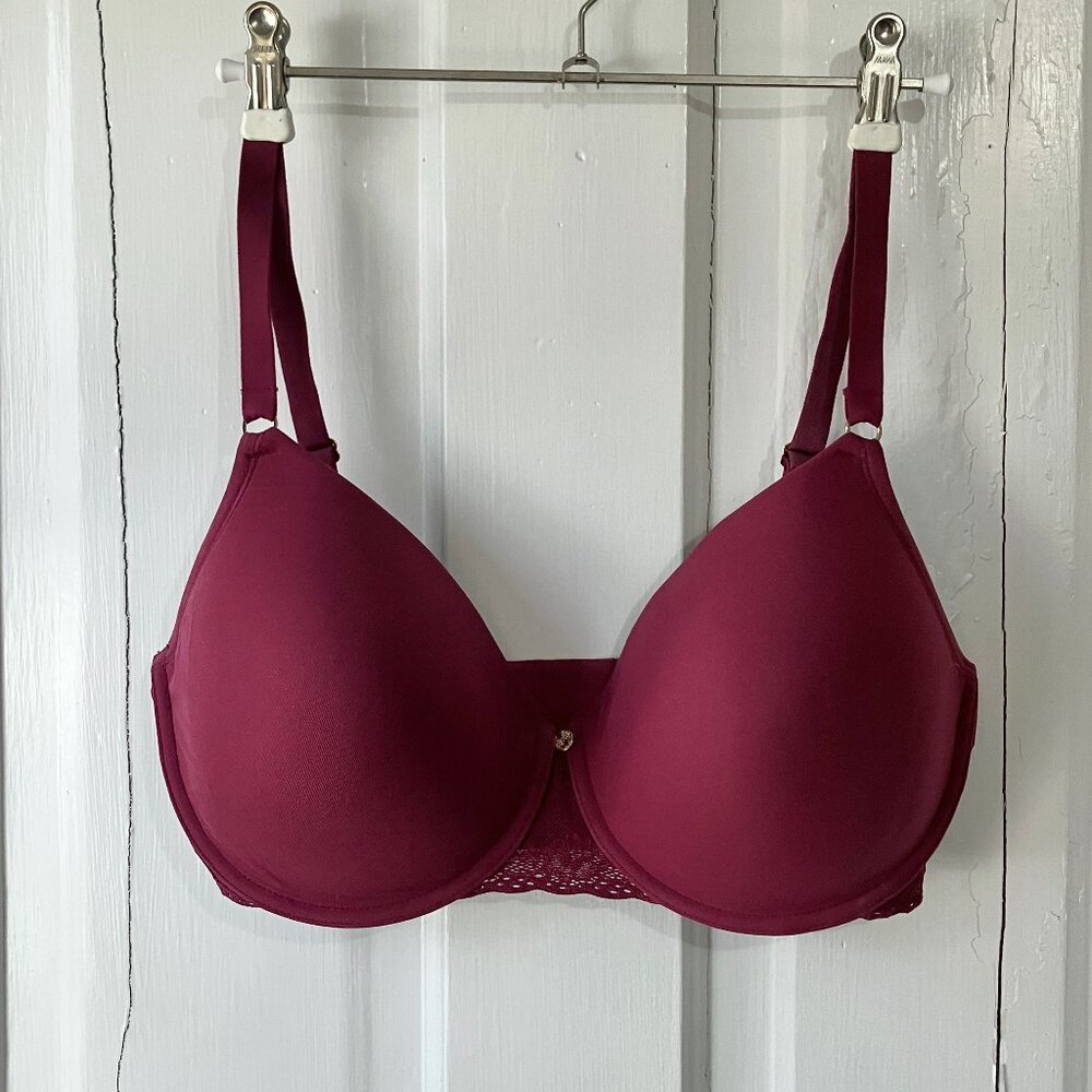 Natori Bliss Perfection Comfort Contour Underwire Bra Dark Cherry 34G